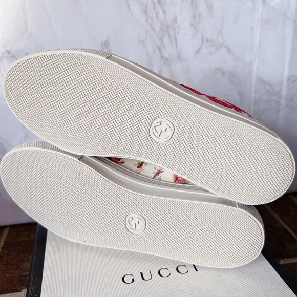NIB Gucci Blind for Love High Top Sneaker Floral Print Canvas Ivory EU 40 US 10 - Picture 9 of 13
